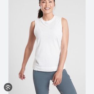Athleta White Muscle Tee Sleeveless Athletic Top